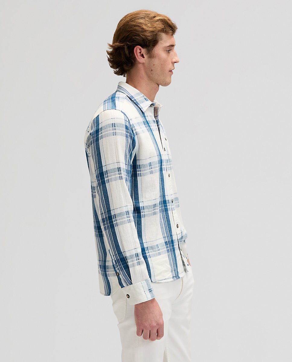 Camisa de hombre de manga larga de cuadros - Lee - Azul Azul-3