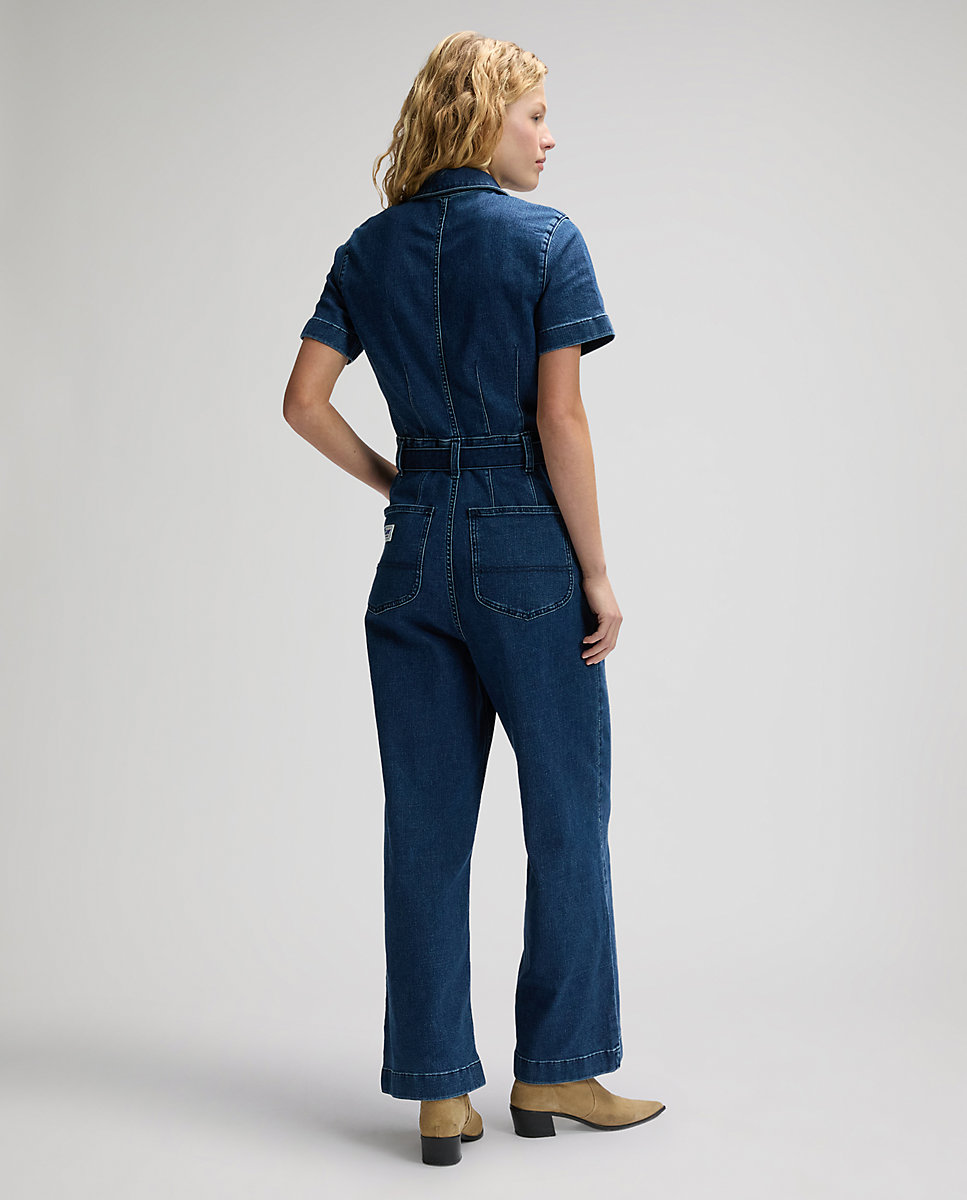 Mono vaquelo de mujer con cremallera y cinturón - Lee - Azul Azul-2