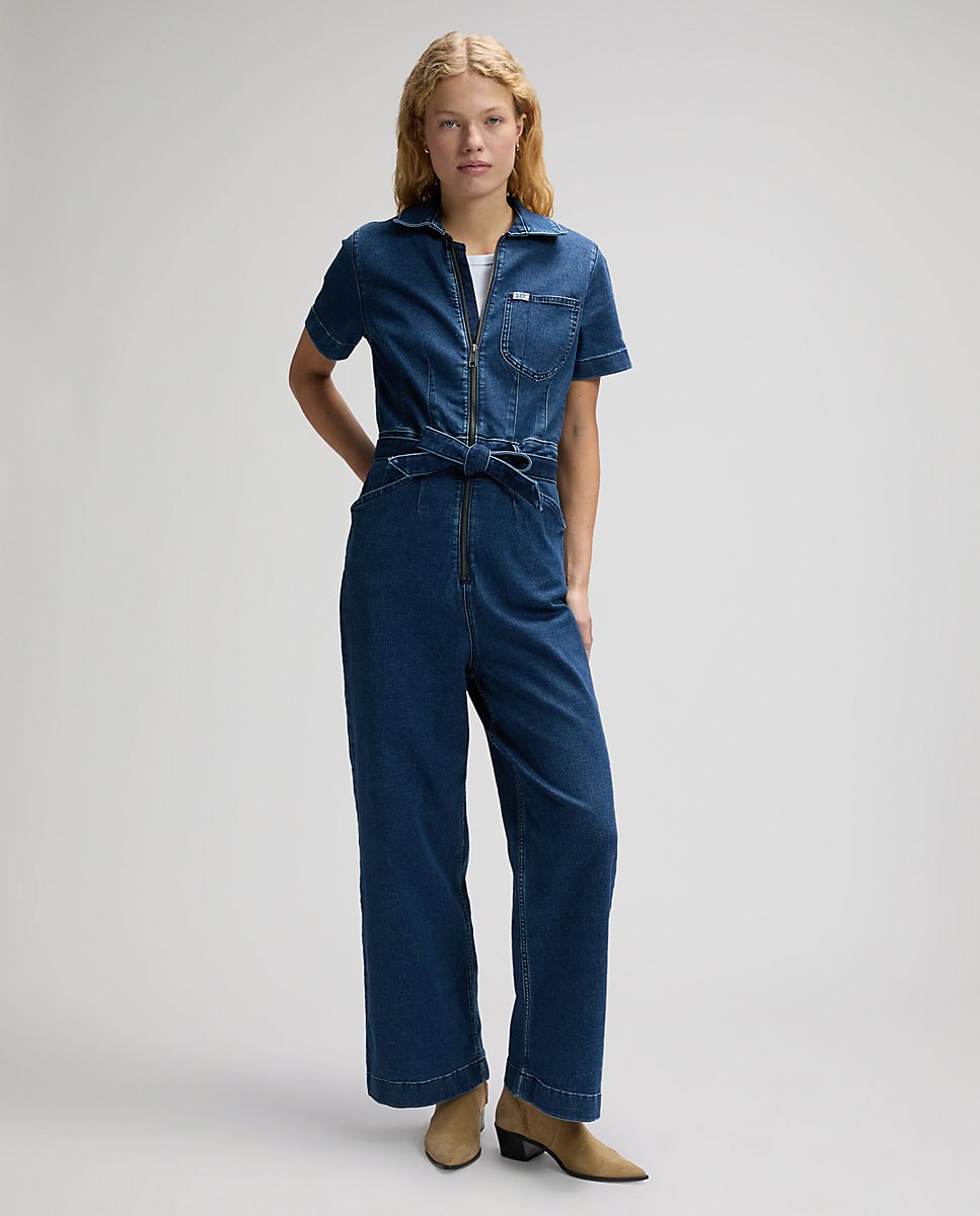 Mono vaquelo de mujer con cremallera y cinturón - Lee - Azul Azul-3