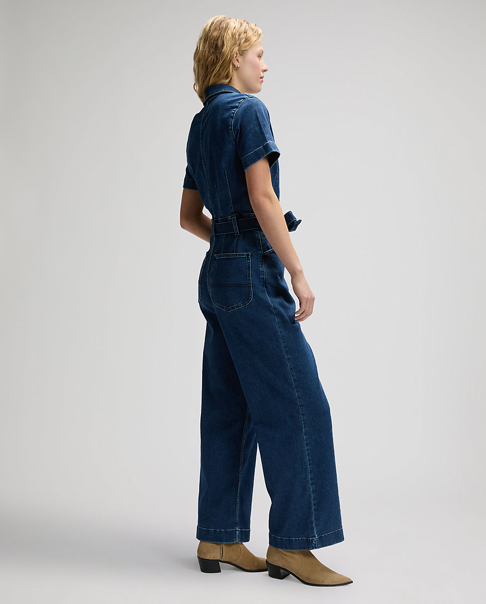 Mono vaquelo de mujer con cremallera y cinturón - Lee - Azul Azul-4