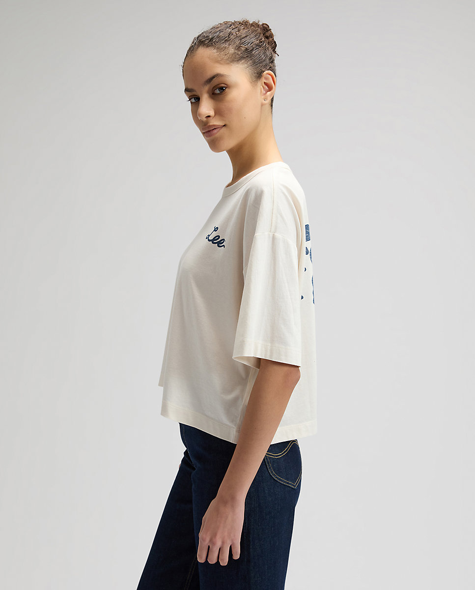 Camiseta de mujer de manga corta con logo - Lee - Blanco Blanco-3