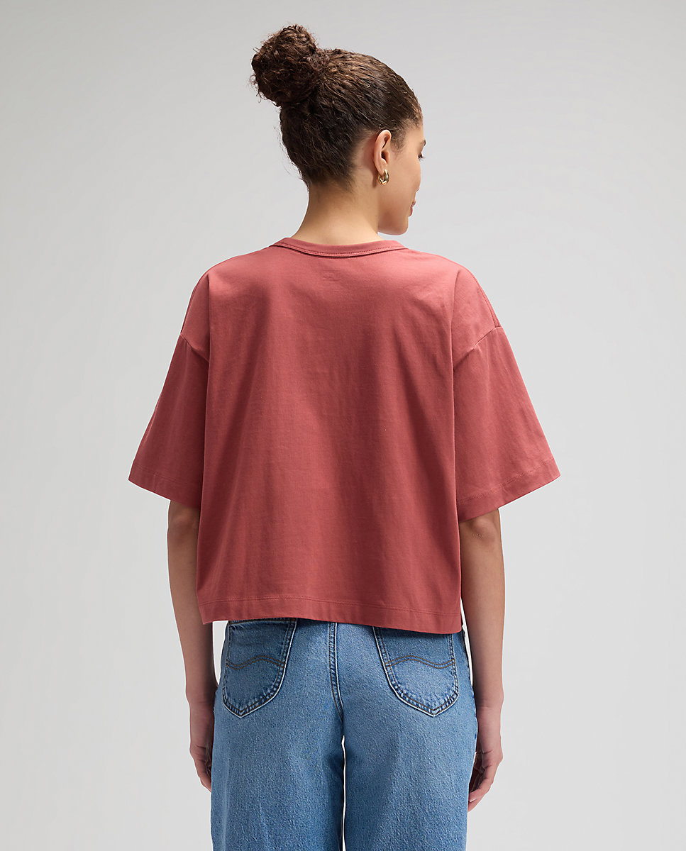 Camiseta de mujer de manga corta de corte relaxed - Lee - Marrón Marrón-2