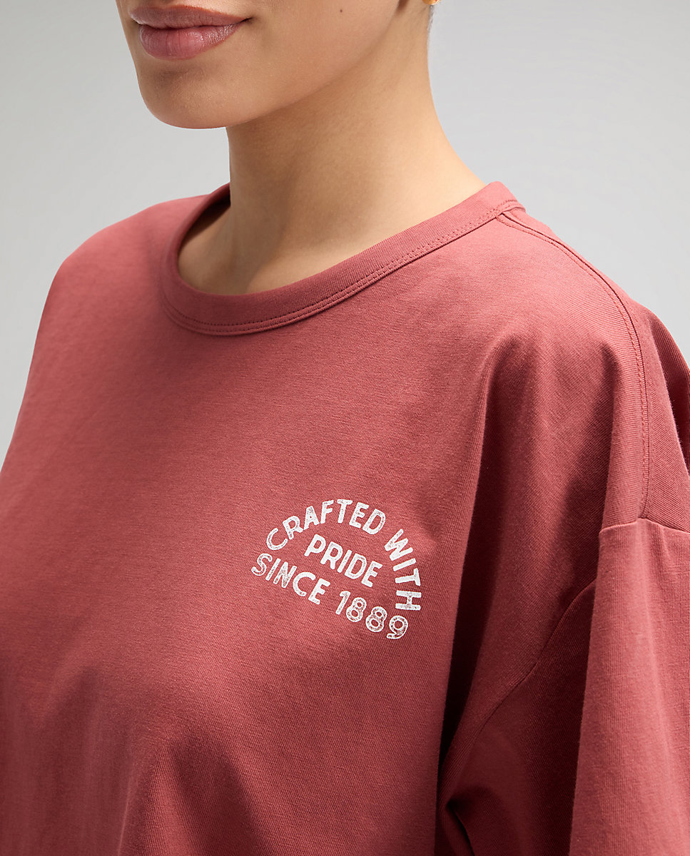 Camiseta de mujer de manga corta de corte relaxed - Lee - Marrón Marrón-5