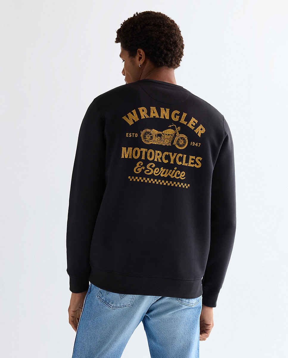 Sudadera básica con gráficos impresos de estilo vintage - Wrangler - Negro Negro-2