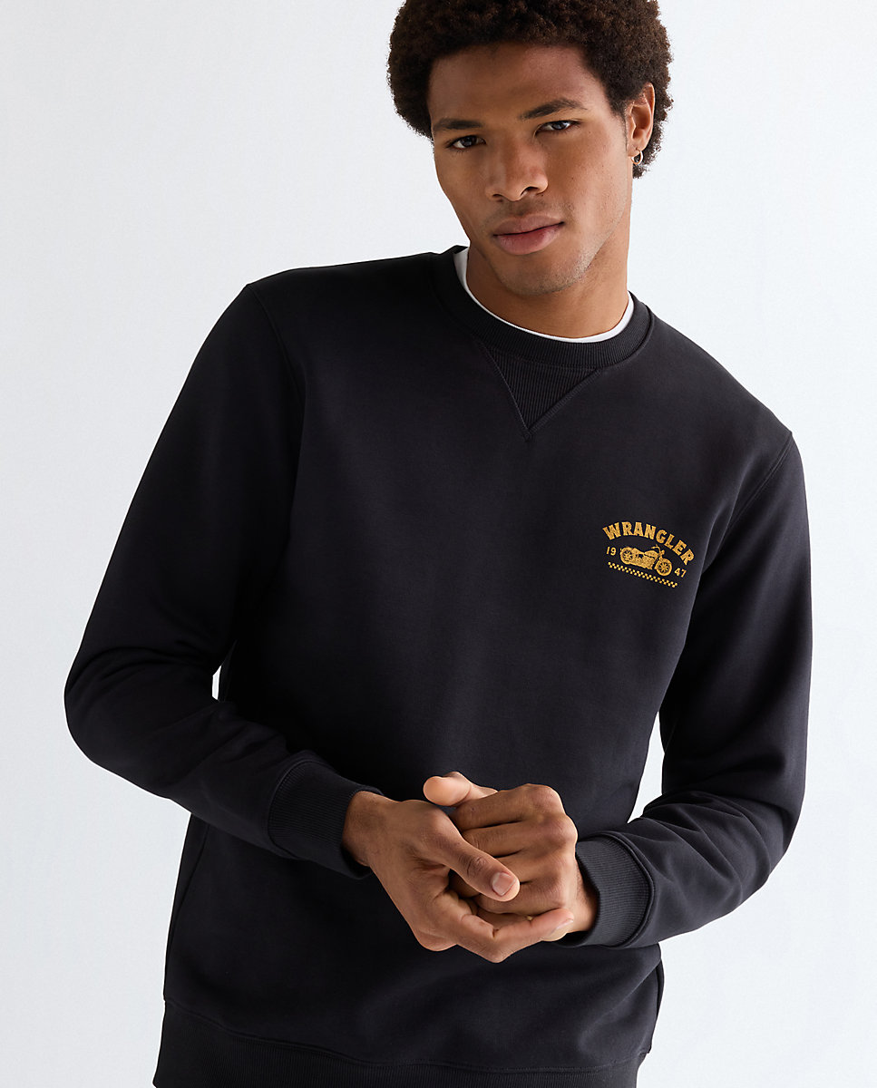 Sudadera básica con gráficos impresos de estilo vintage - Wrangler - Negro Negro-3
