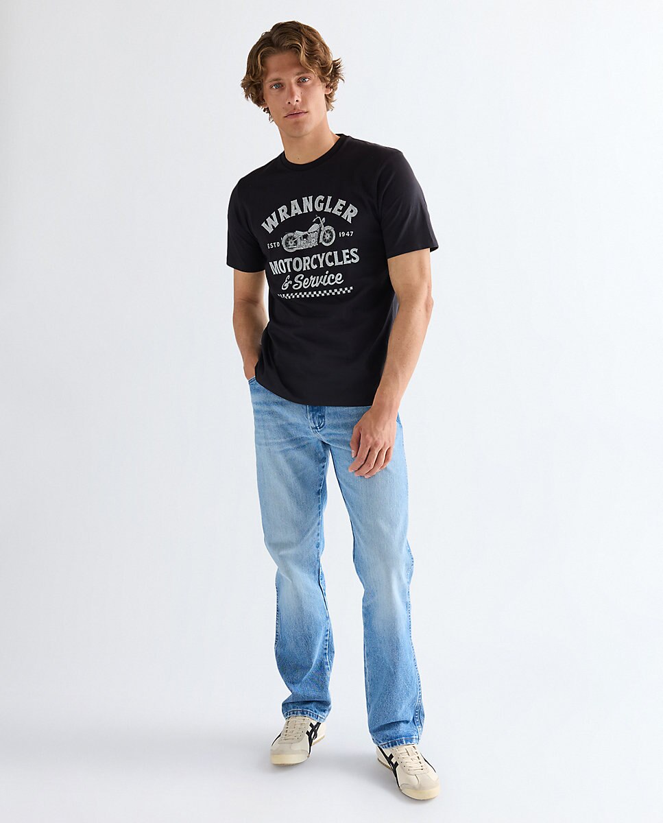 Camiseta de hombre americana de manga corta - Wrangler - Negro Negro-3