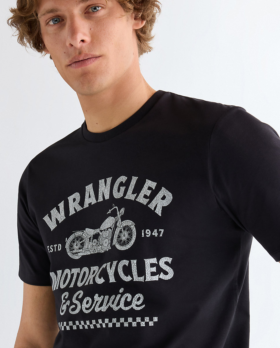 Camiseta de hombre americana de manga corta - Wrangler - Negro Negro-4