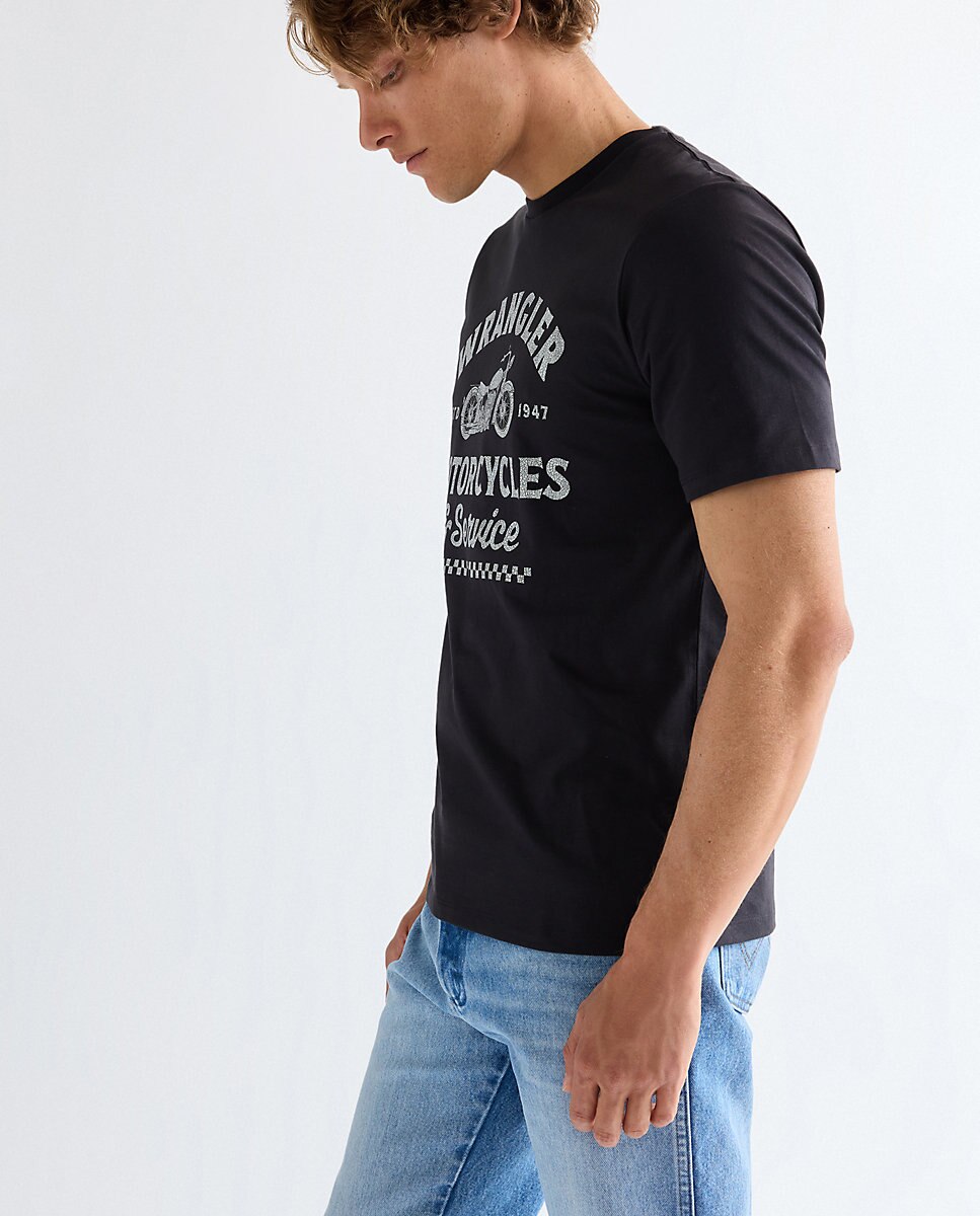 Camiseta de hombre americana de manga corta - Wrangler - Negro Negro-5