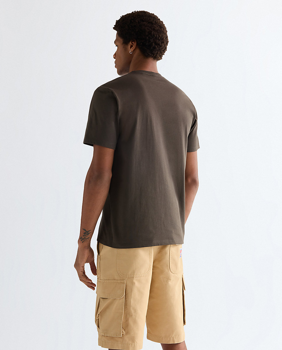 Camiseta de hombre de manga corta con logo sul pecho - Wrangler - Marrón Marrón-2
