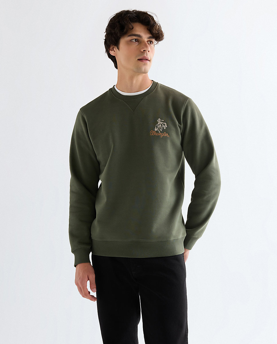 Imagen 0 de Sudadera lisa de hombre en verde oscuro Verde oscuro