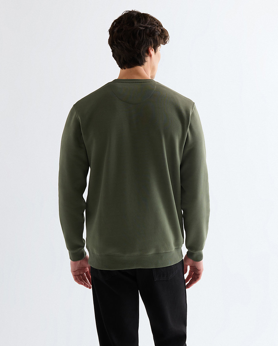 Sudadera lisa de hombre en - Wrangler - Verde oscuro Verde oscuro-2