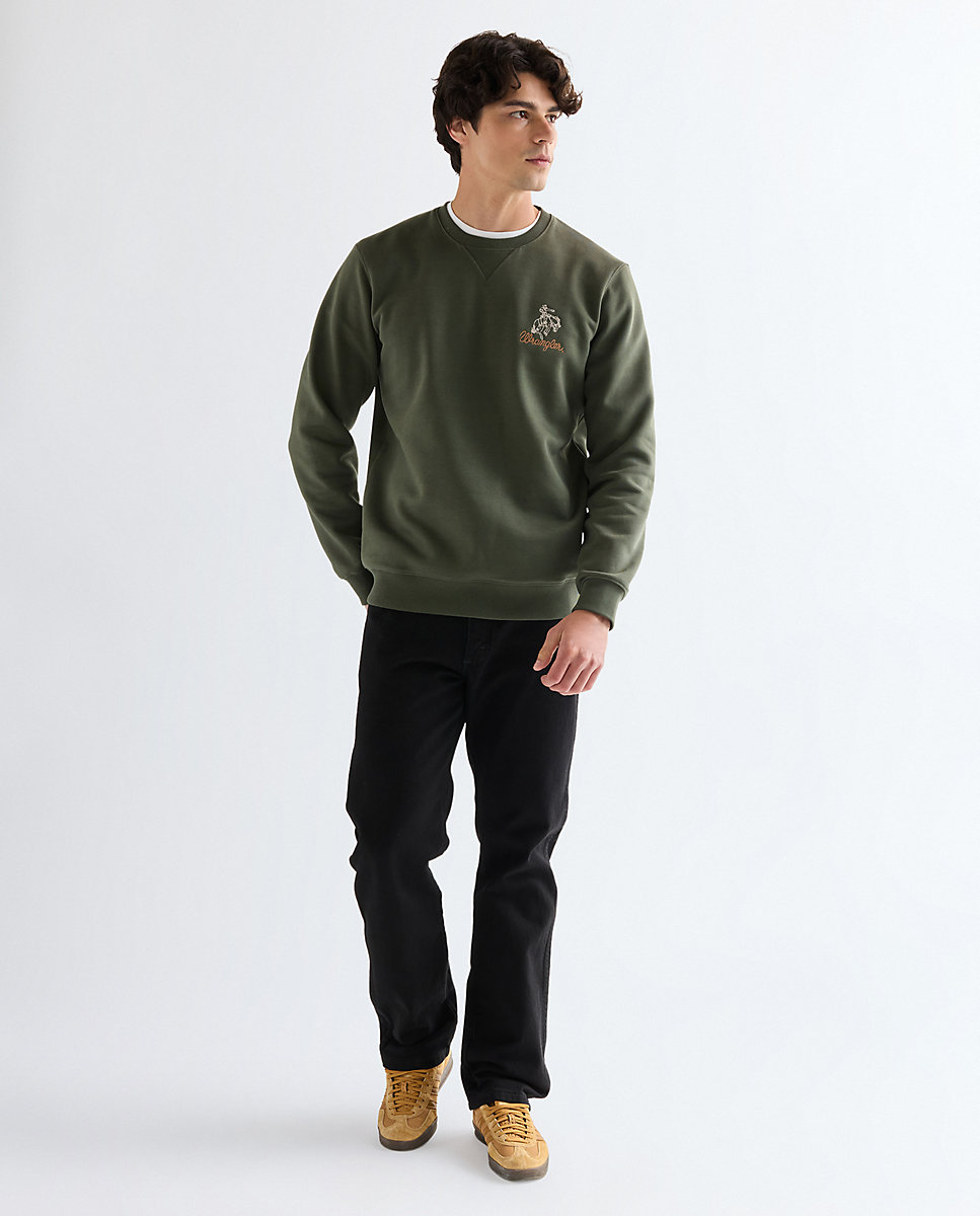 Sudadera lisa de hombre en - Wrangler - Verde oscuro Verde oscuro-3