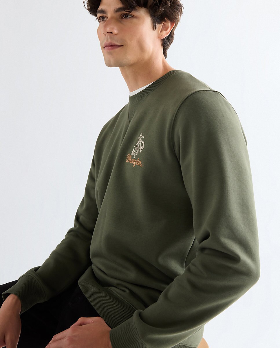 Sudadera lisa de hombre en - Wrangler - Verde oscuro Verde oscuro-5