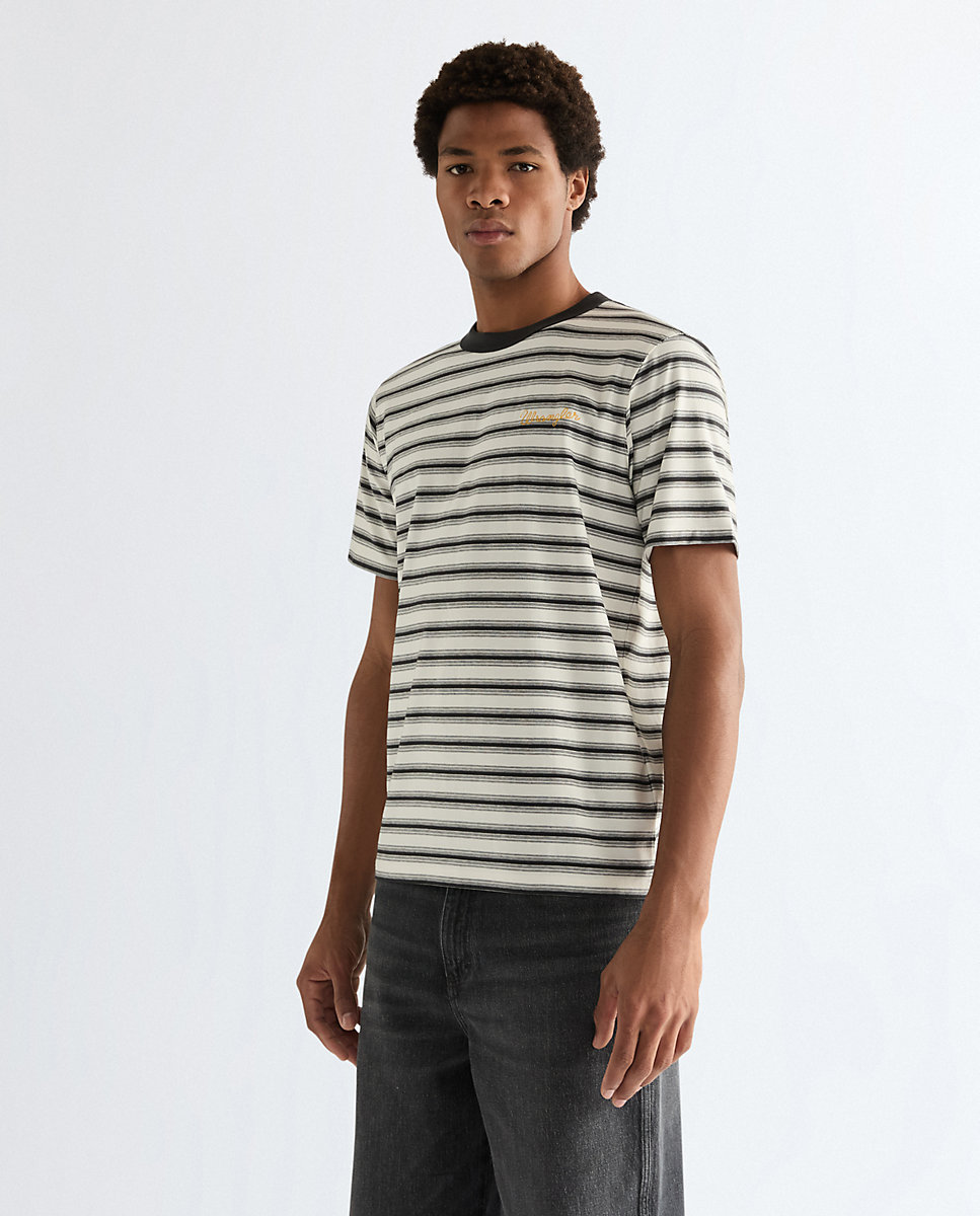 Wrangler - Camiseta de hombre de manga corta de rayas.
