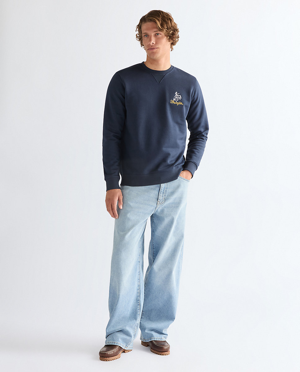 Sudadera lisa de hombre en azul - Wrangler - Azul marino Azul marino-3