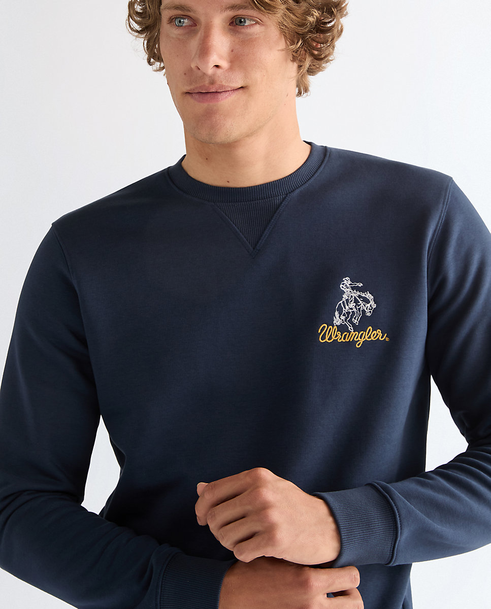 Sudadera lisa de hombre en azul - Wrangler - Azul marino Azul marino-4