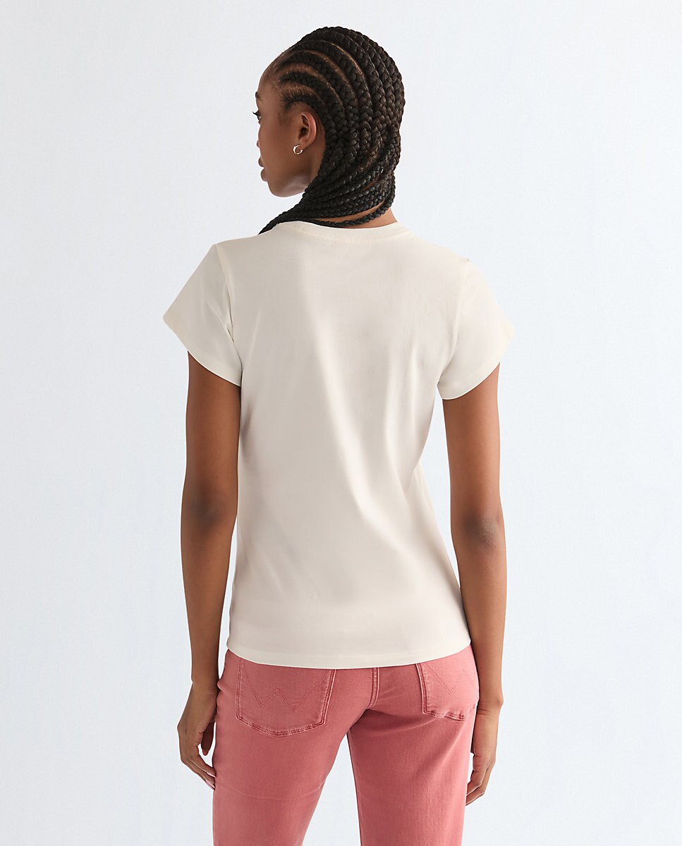 Camiseta de mujer con dibujo frontal de corte slim - Wrangler - Blanco Blanco-2