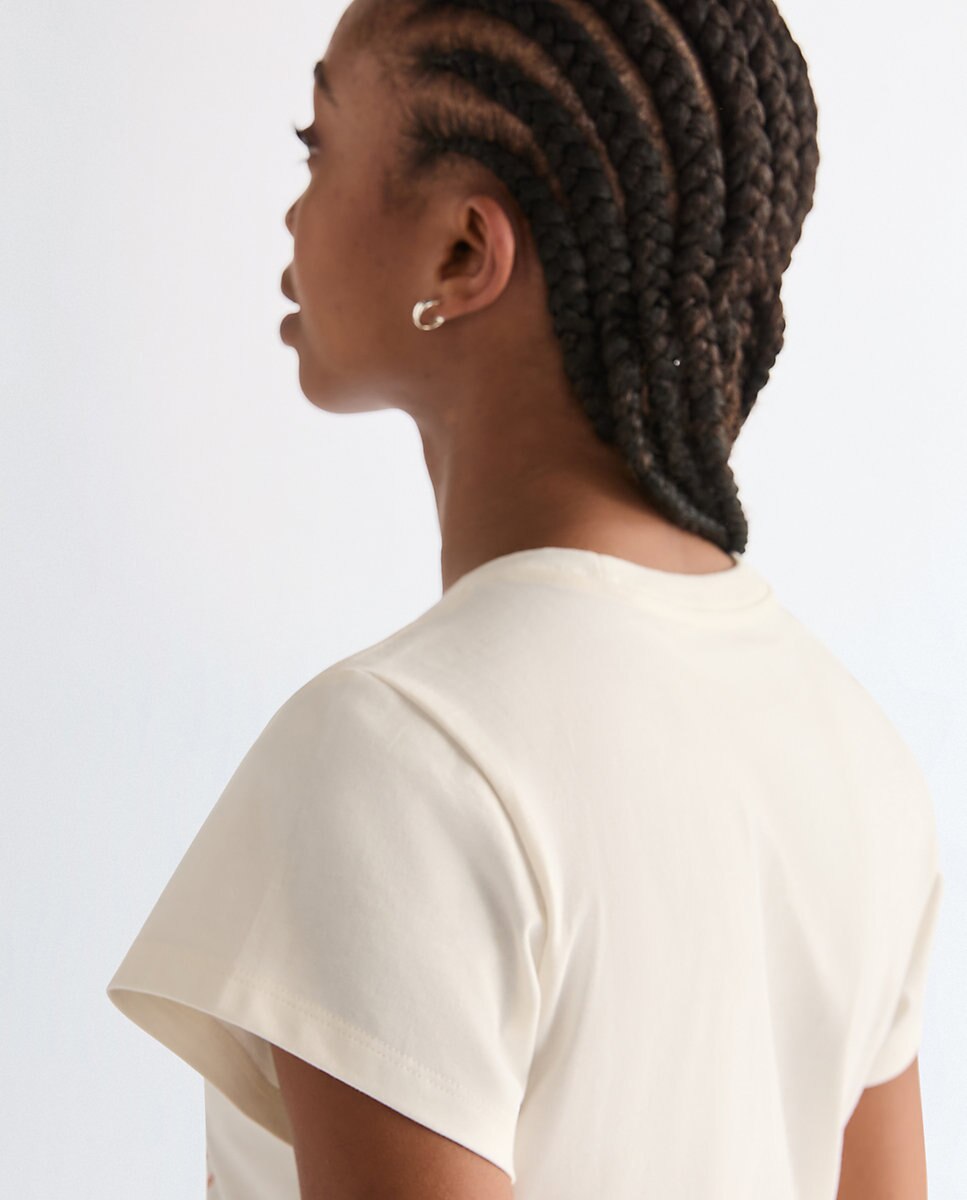 Camiseta de mujer con dibujo frontal de corte slim - Wrangler - Blanco Blanco-4