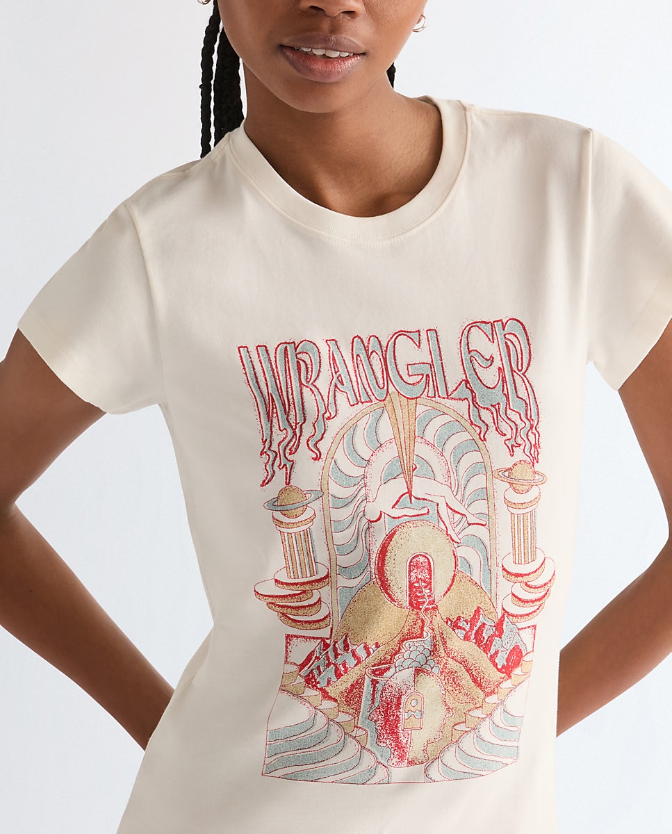 Camiseta de mujer con dibujo frontal de corte slim - Wrangler - Blanco Blanco-5