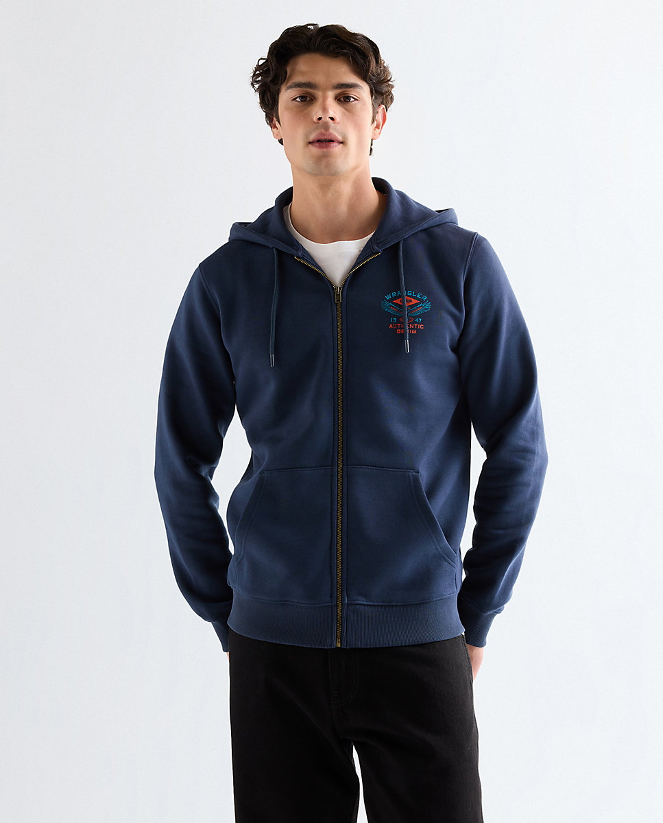 Imagen 0 de Sudadera con capucha de hombre con cremarella Negro