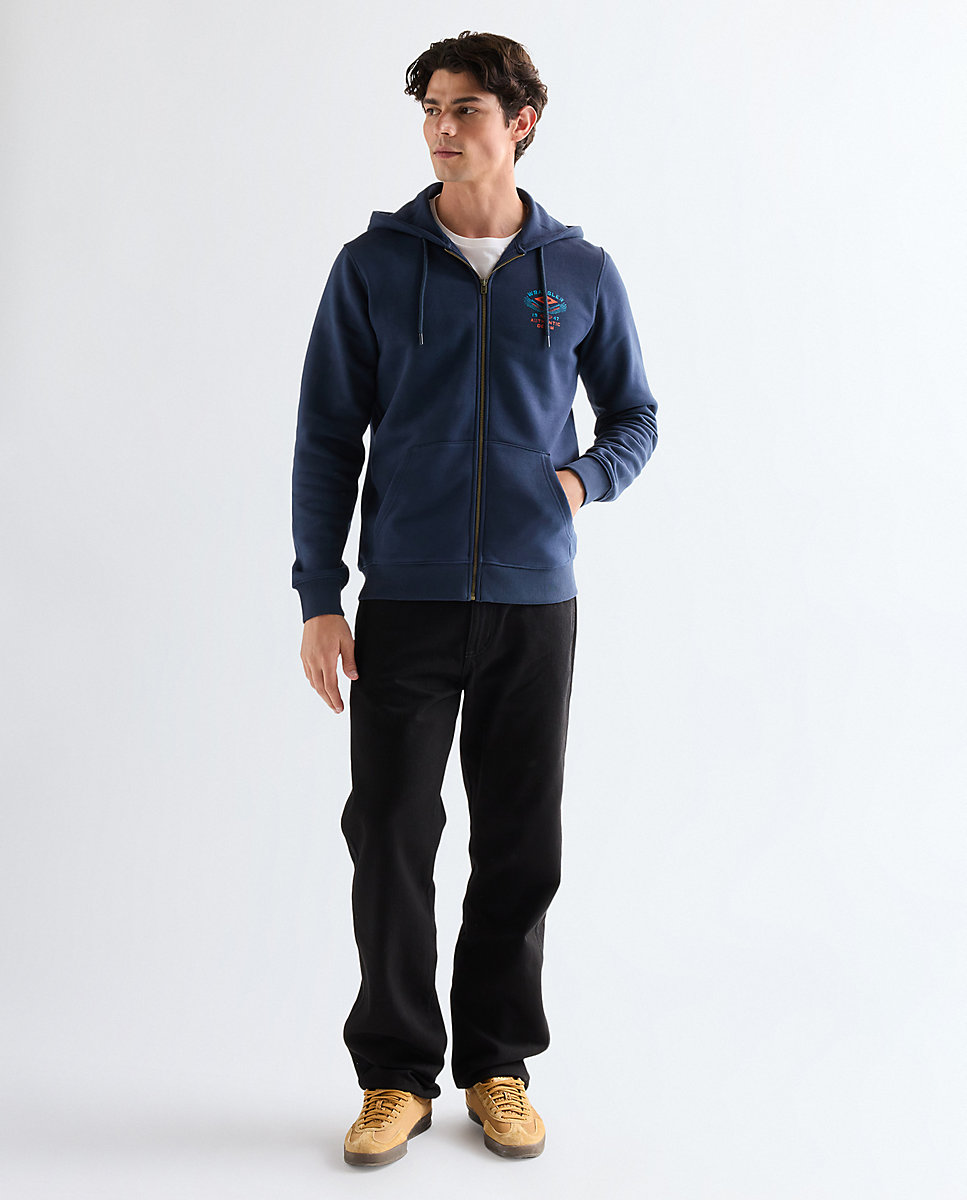 Sudadera con capucha de hombre con cremarella - Wrangler - Negro Negro-3
