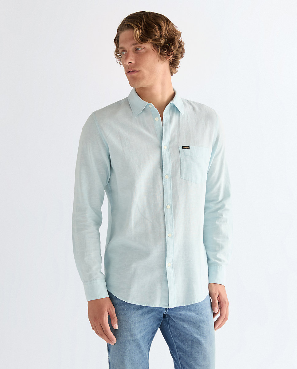 Imagen 1 de Camisa de hombre un bolsillo de corte regular - Wrangler - Celeste Celeste