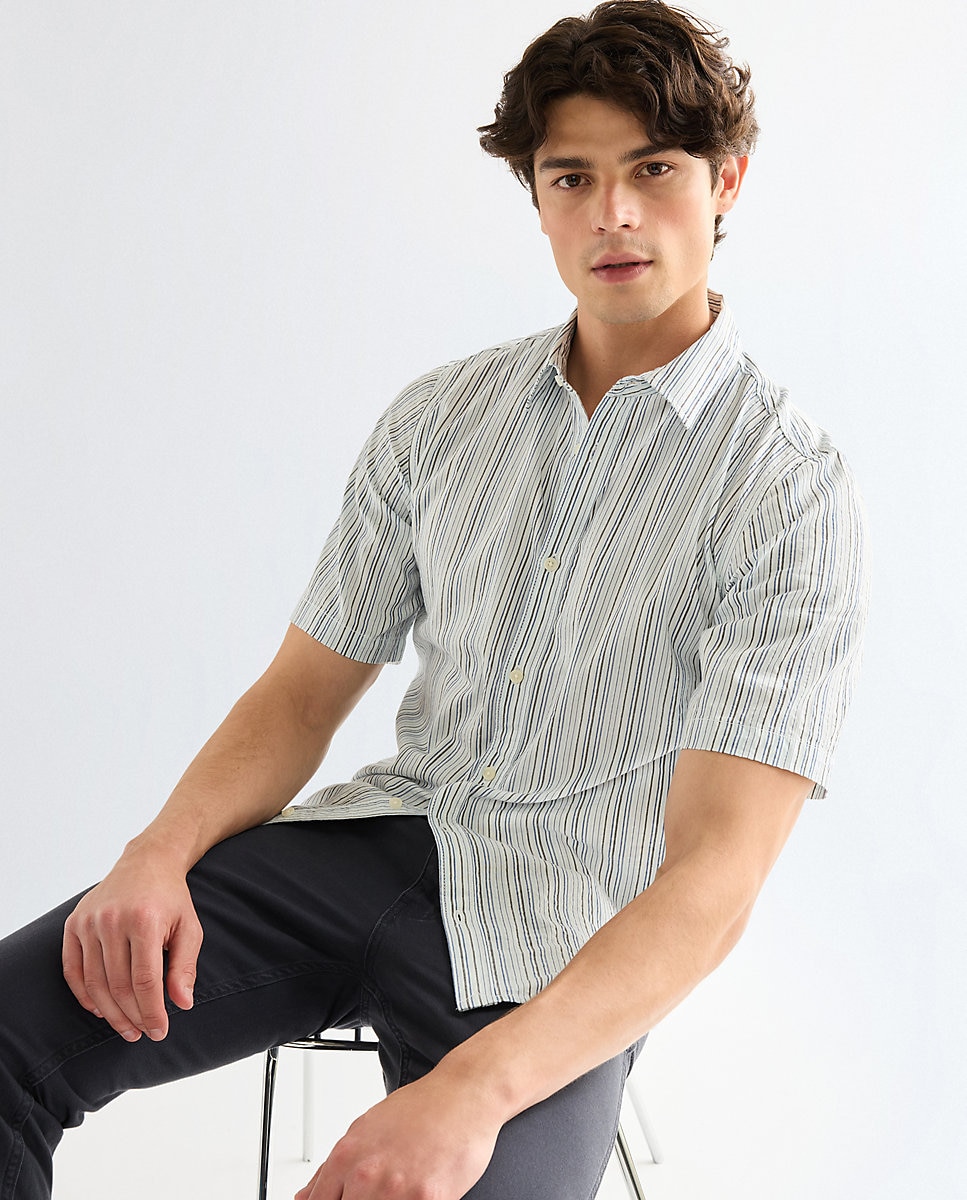 Camisa de hombre de manga corta en rosa - Wrangler - Azul Azul-1