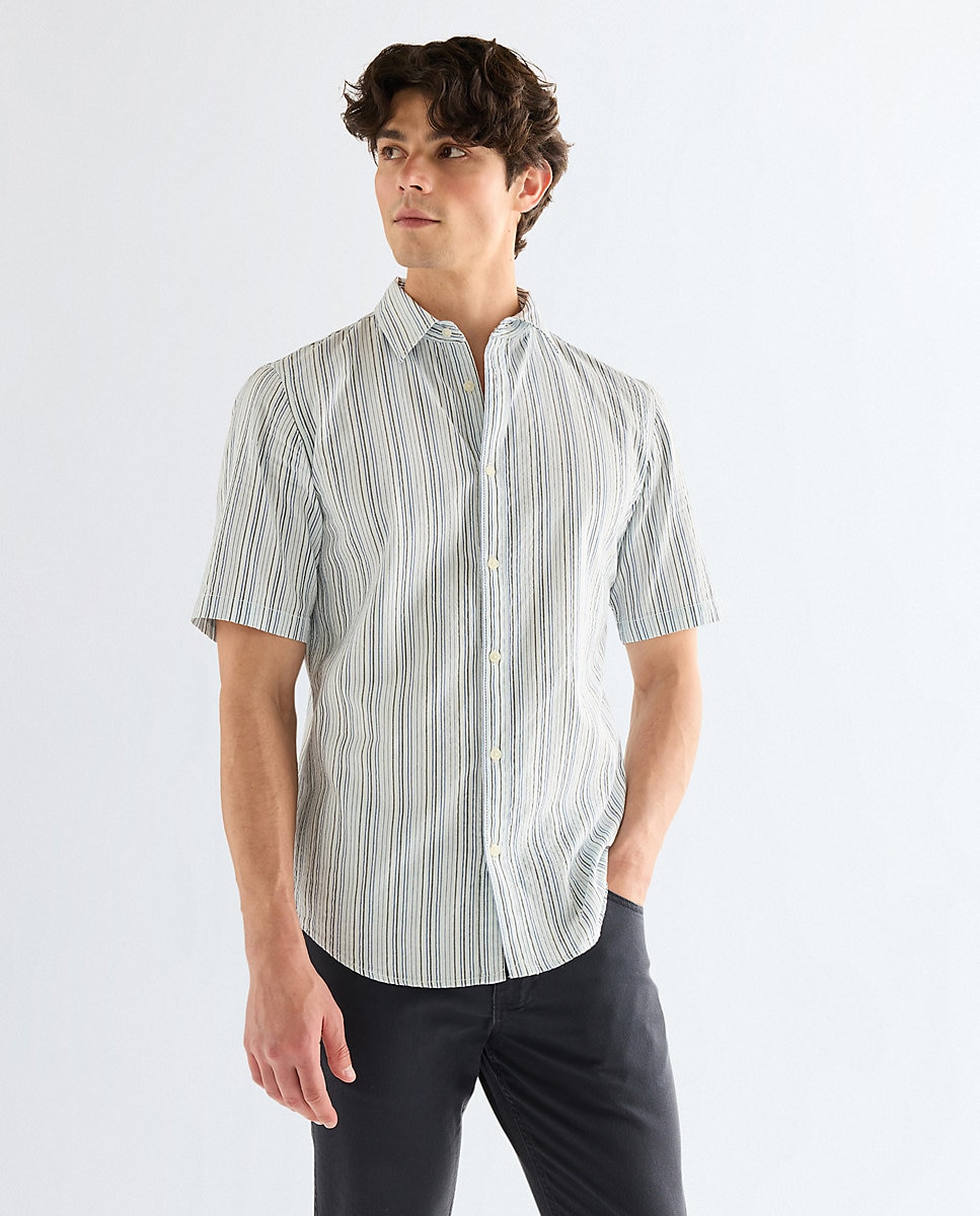 Camisa de hombre de manga corta en rosa - Wrangler - Azul Azul-2
