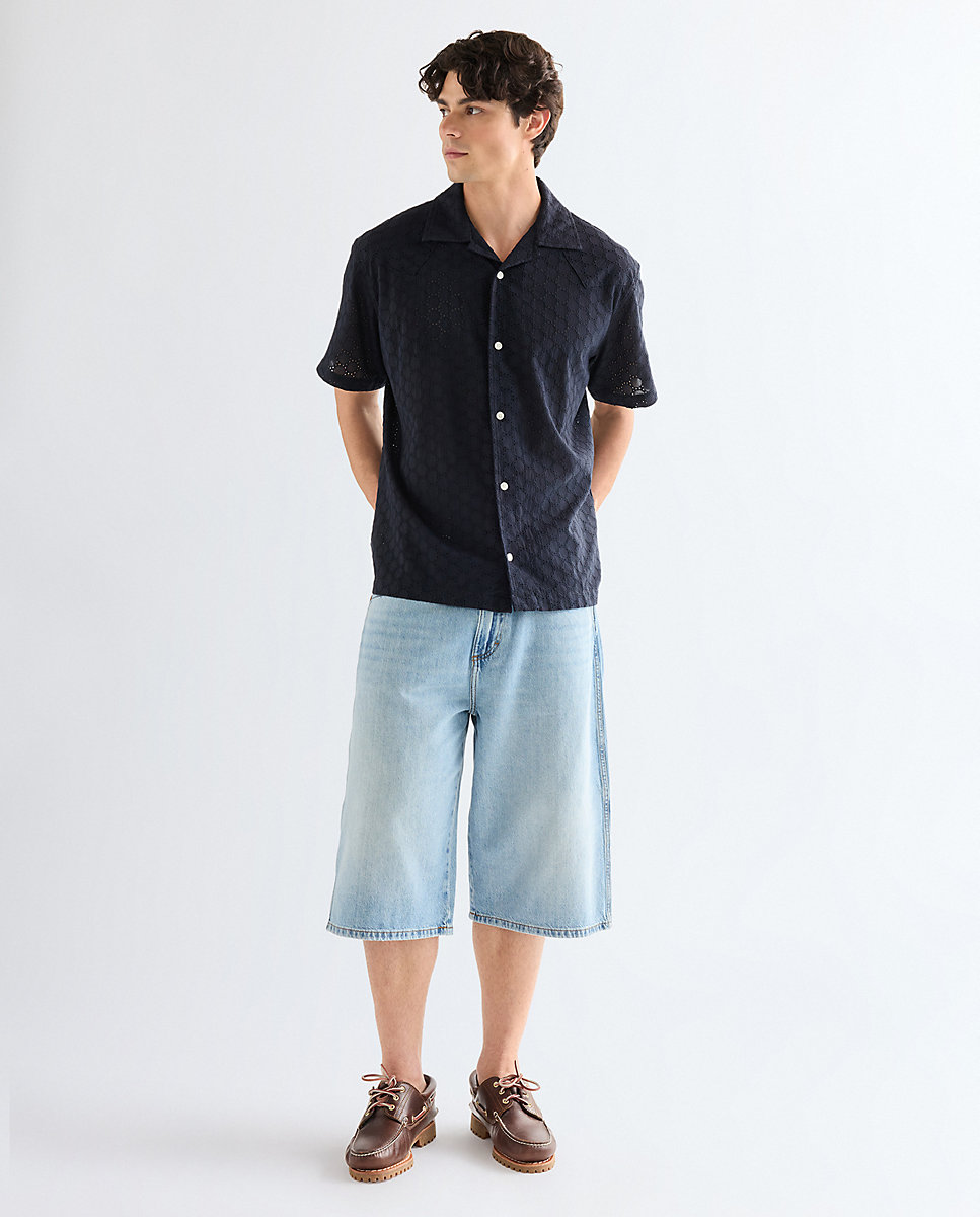 Camisa de hombre de manga corta y corte regular - Wrangler - Azul marino Azul marino-3