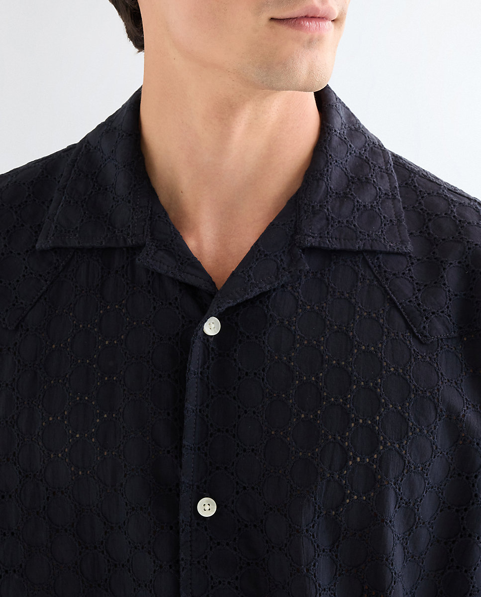 Camisa de hombre de manga corta y corte regular - Wrangler - Azul marino Azul marino-4