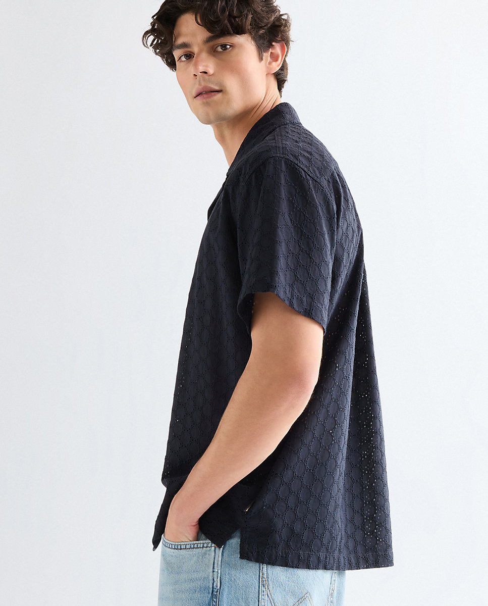 Camisa de hombre de manga corta y corte regular - Wrangler - Azul marino Azul marino-5