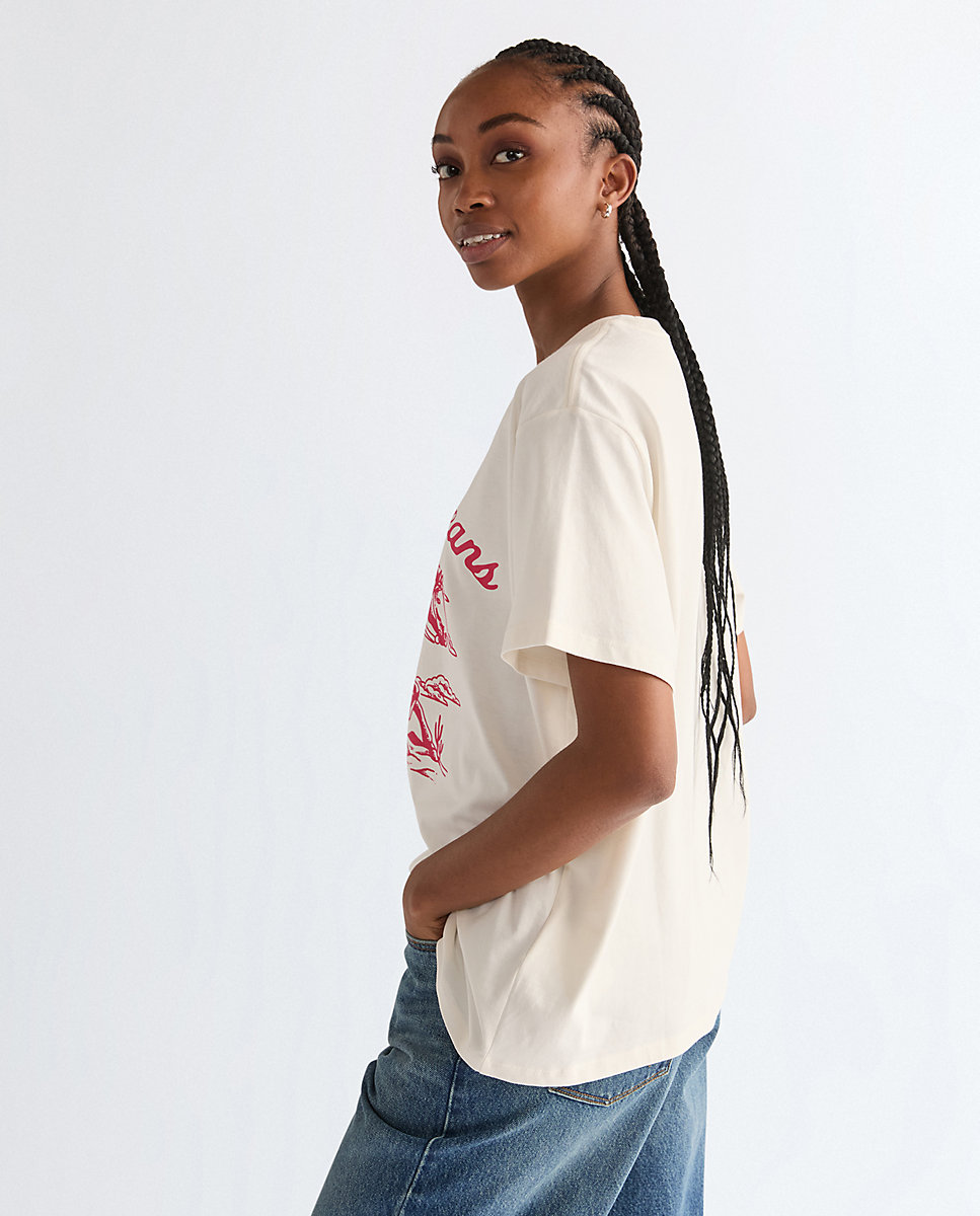 Camiseta de mujer con dibujo frontal de corte relajado - Wrangler - Blanco Blanco-4