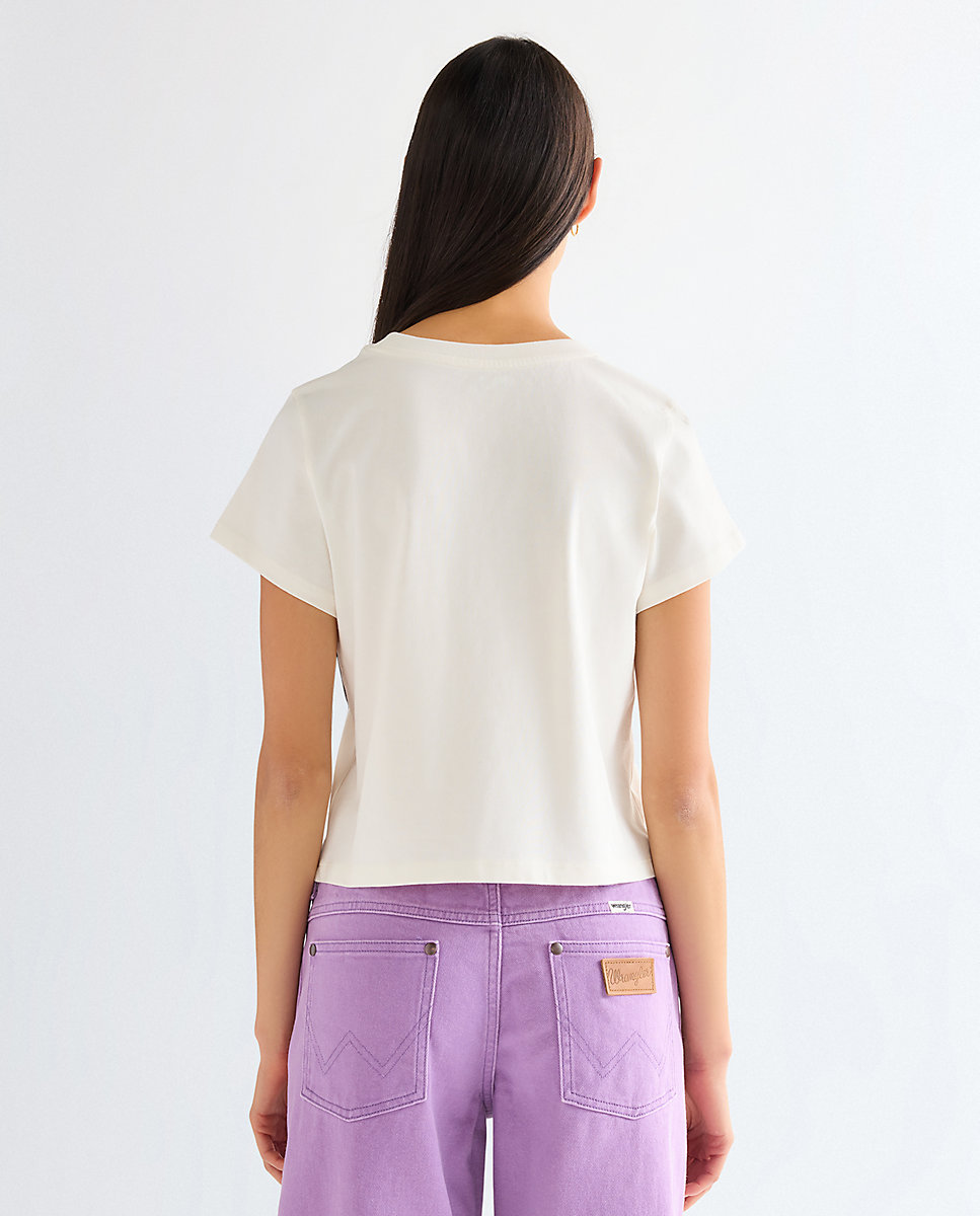 Camiseta de mujer western de manga corta de corte sim - Wrangler - Blanco Blanco-2