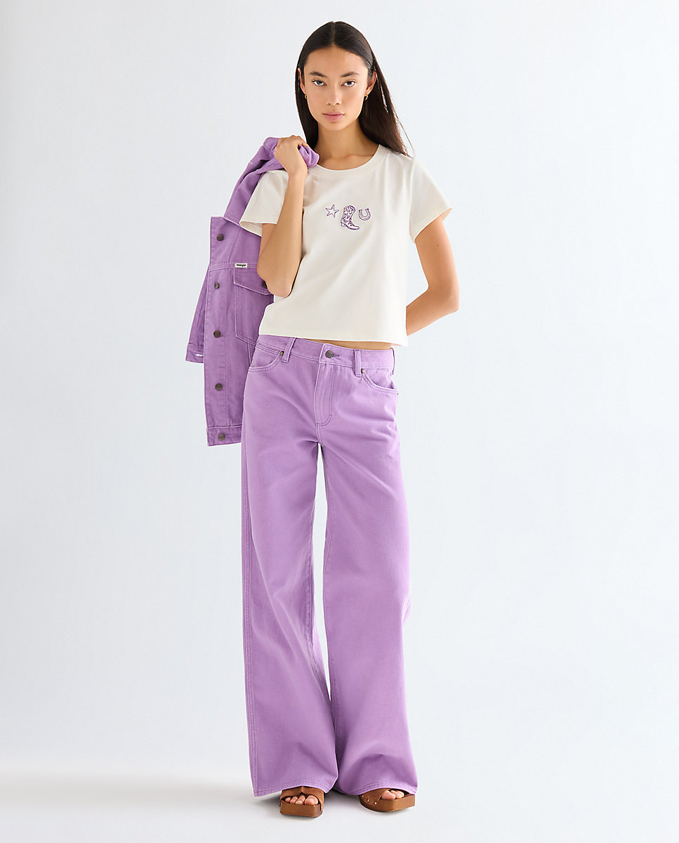 Camiseta de mujer western de manga corta de corte sim - Wrangler - Blanco Blanco-3