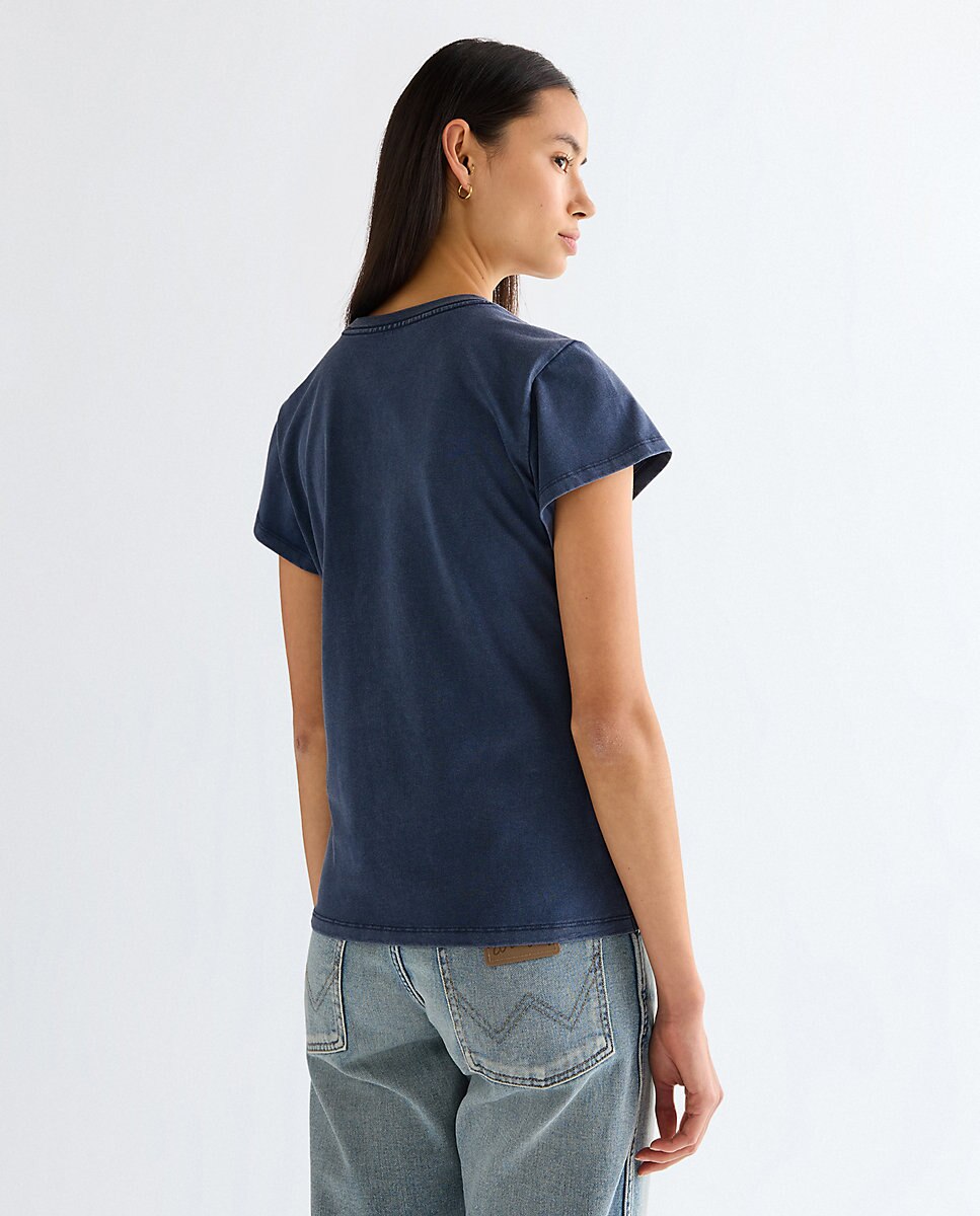 Camiseta de mujer con dibujo frontal de corte relajado - Wrangler - Azul marino Azul marino-2
