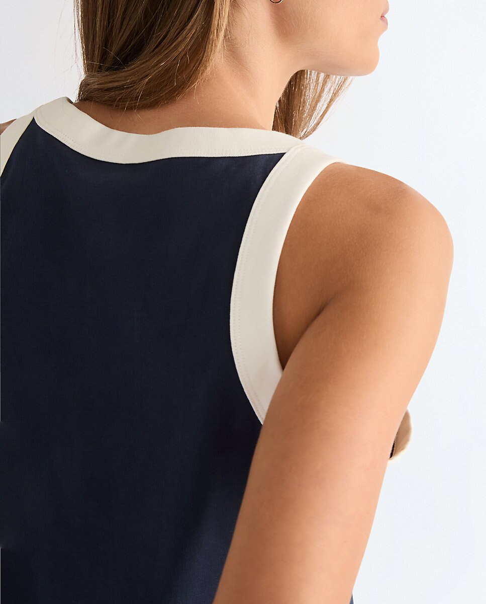 Camiseta de mujer ringer sin mangas - Wrangler - Azul Azul-5