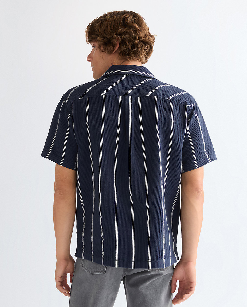 Camisa de hombre de manga corta de corte relajado - Wrangler - Azul oscuro Azul oscuro-2