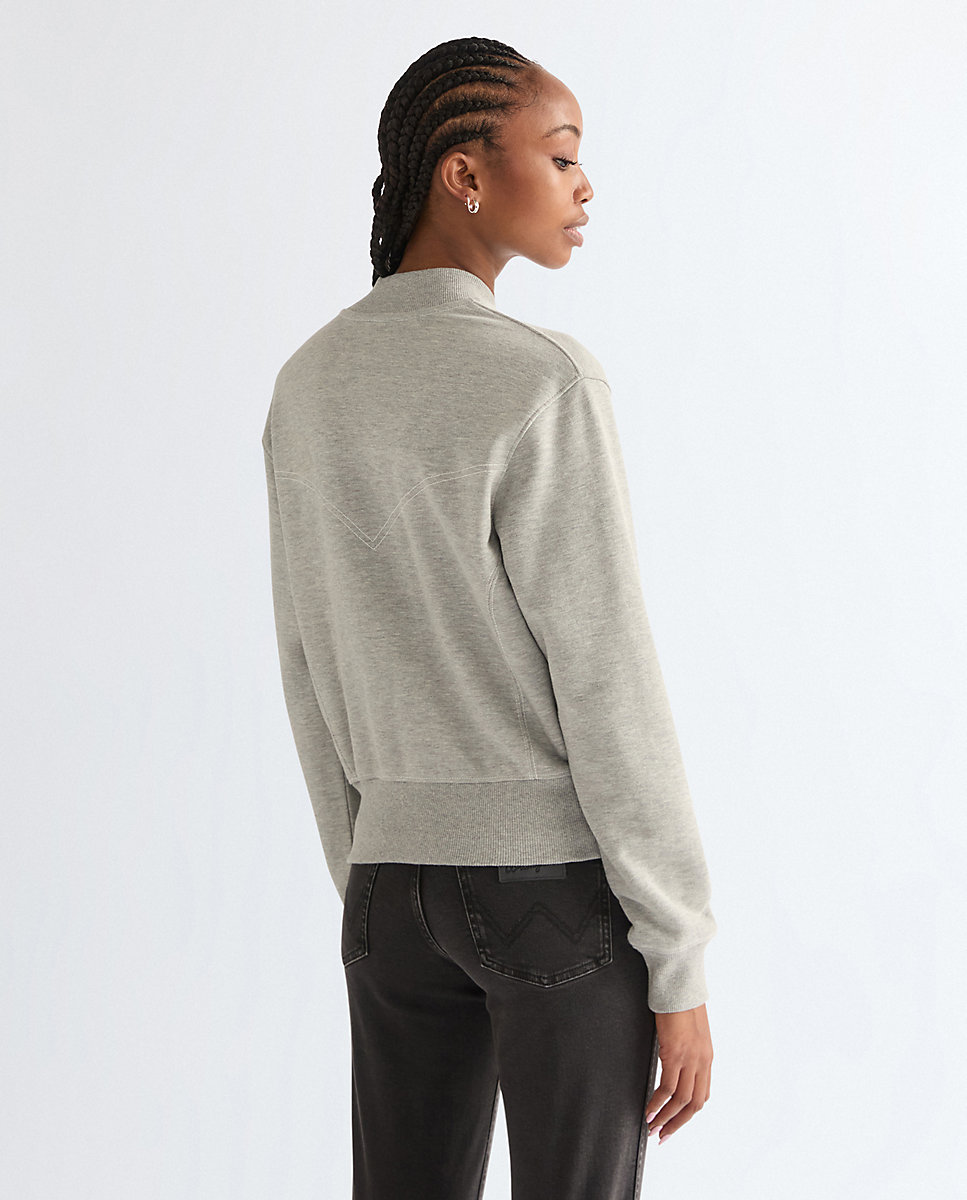 Sudadera de mujer con cremarella - Wrangler - Gris Gris-2