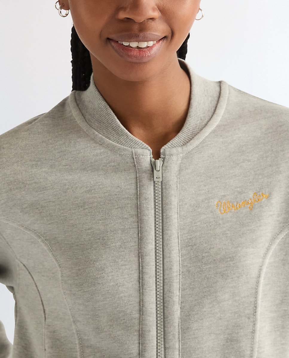 Sudadera de mujer con cremarella - Wrangler - Gris Gris-5