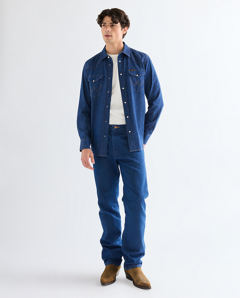 Camisa vaquera de hombre de manga larga - Wrangler - Azul Azul-3