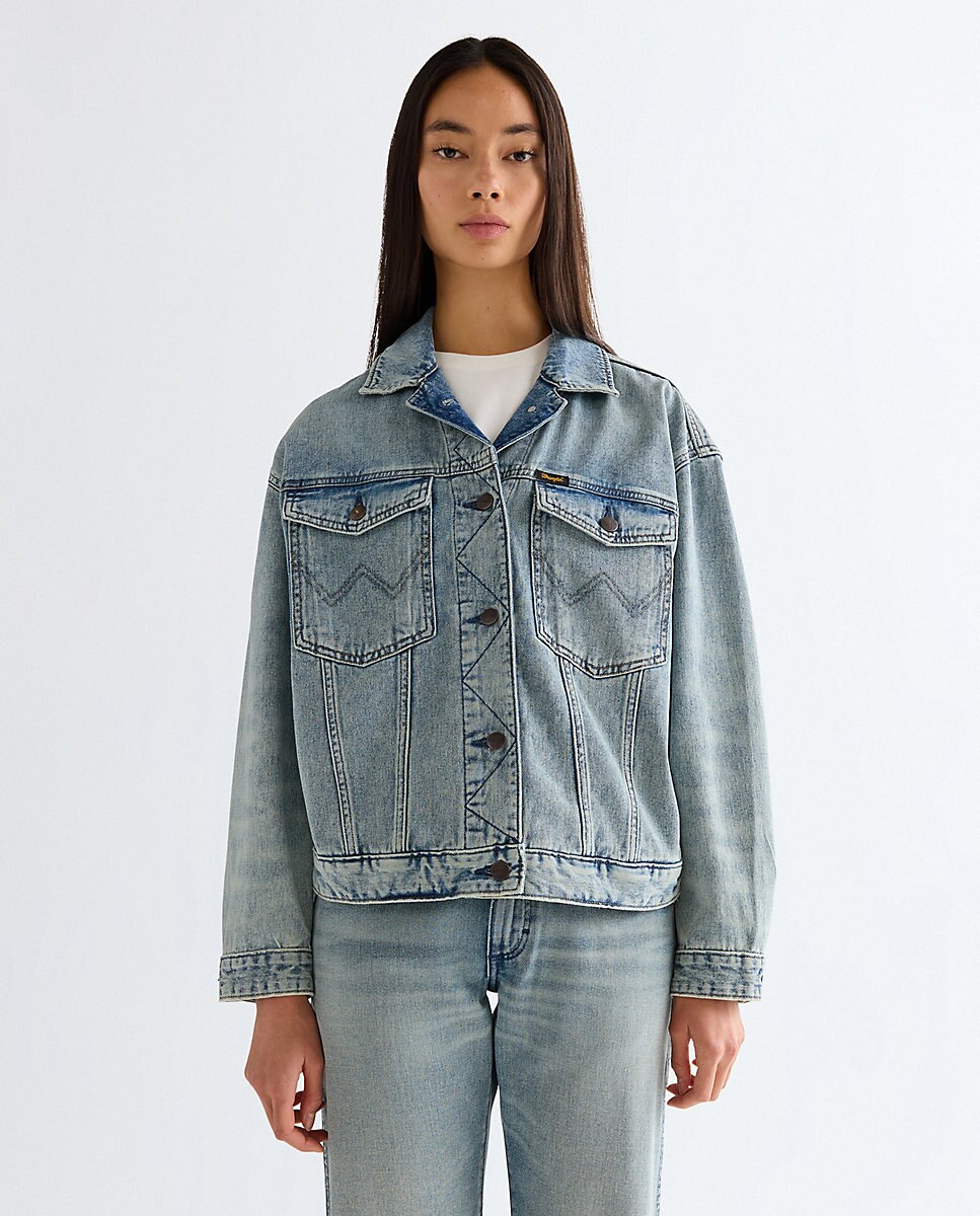 Cazadora vaquera de mujer de corte relaxed - Wrangler - Azul denim Azul denim-1