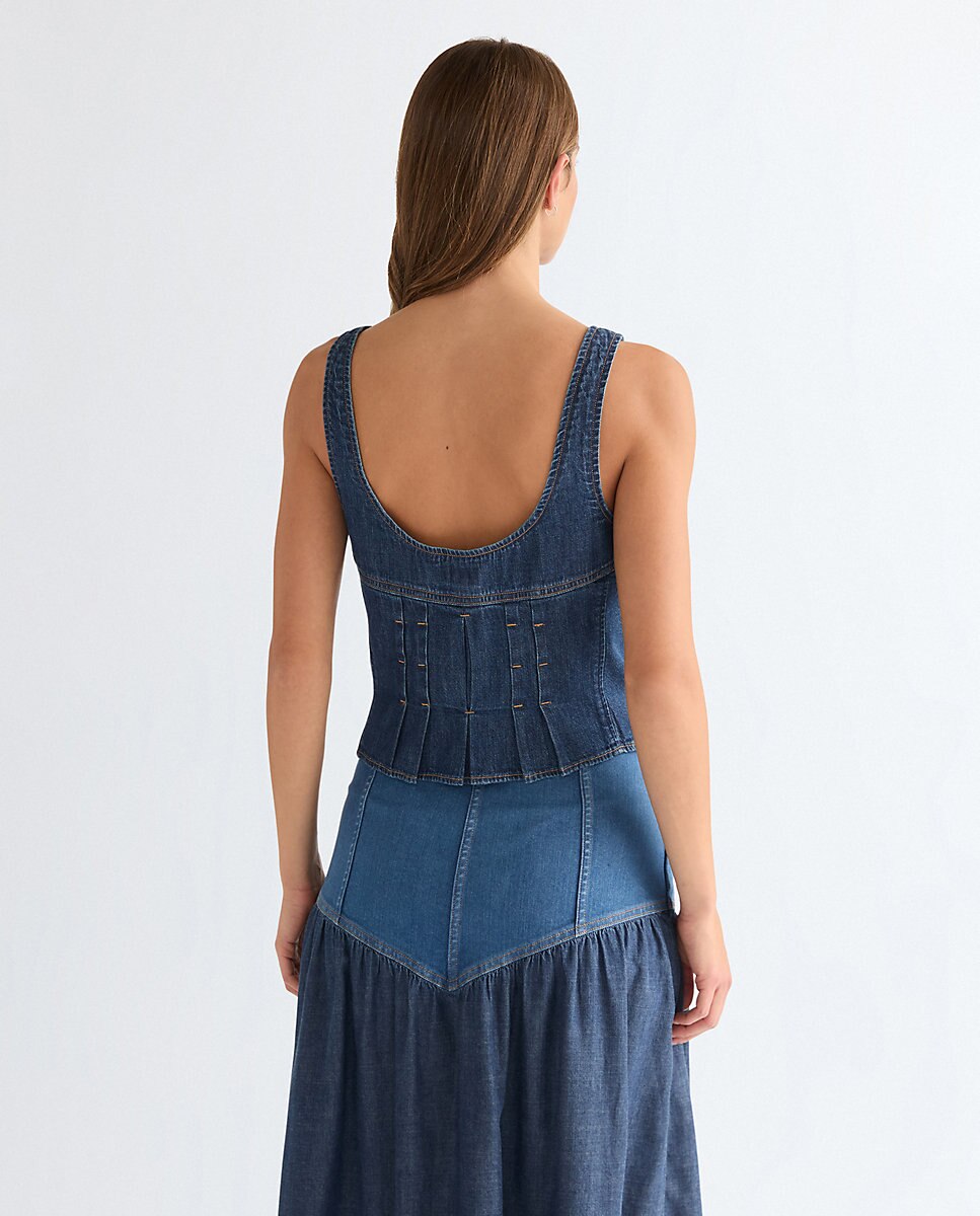 Top vaquero de mujer en azul - Wrangler - Azul denim Azul denim-2