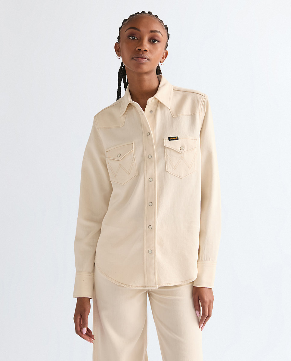Camisa vaquera de mujer en - Wrangler - Blanco Blanco-1