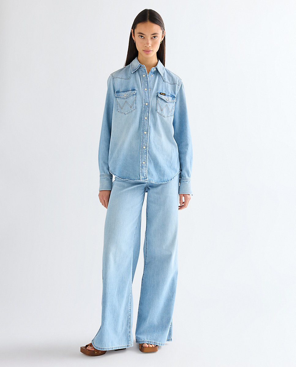 Camisa vaquera de mujer en azul - Wrangler - Azul denim Azul denim-3