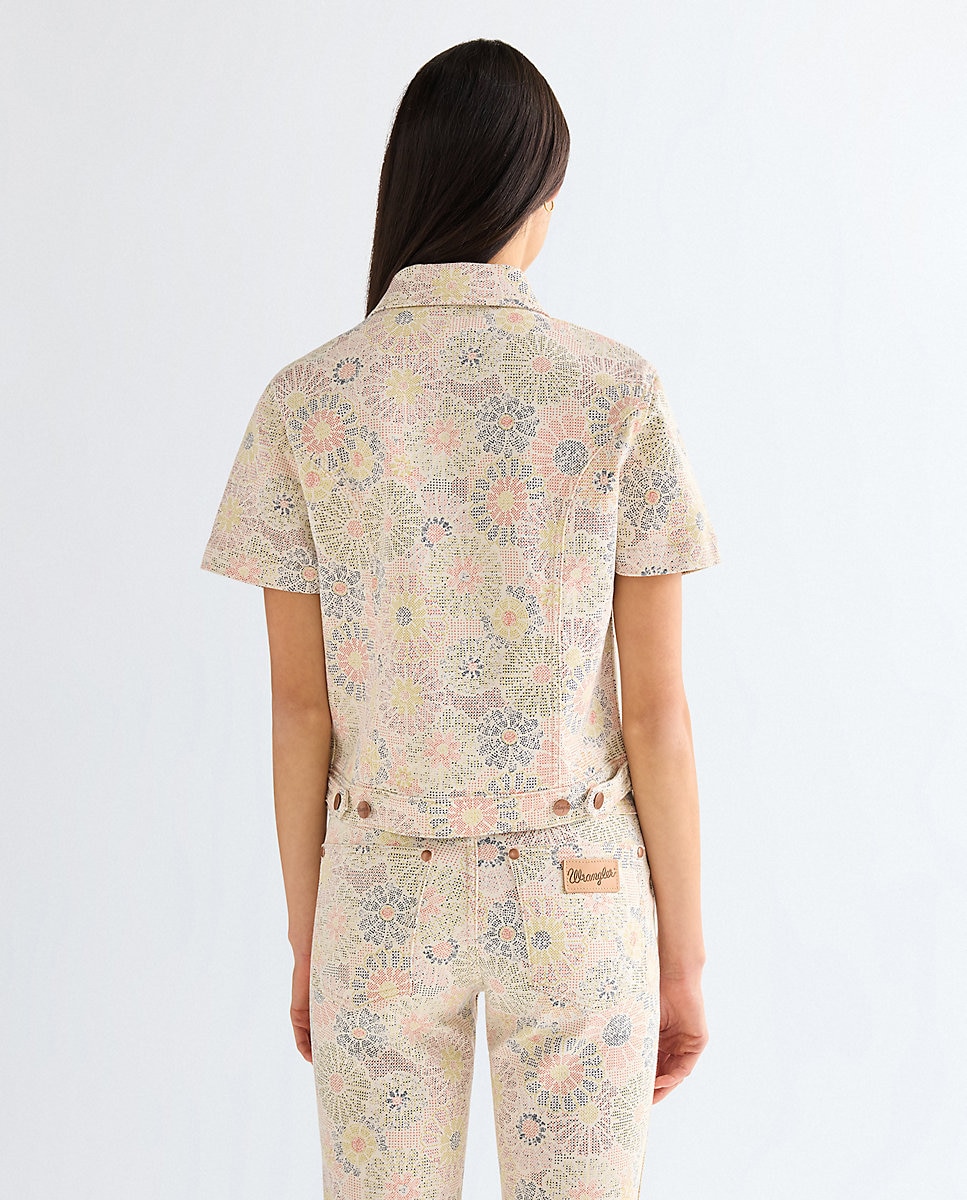 Sobrecamisa de mujer de manga corta con estampado años 70 - Wrangler - Multicolor Multicolor-2