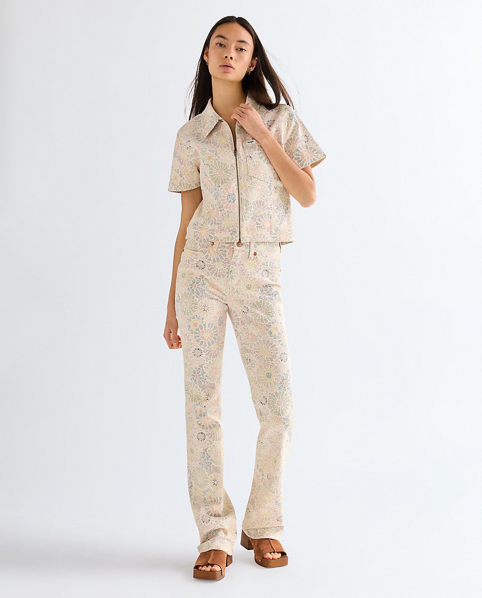 Sobrecamisa de mujer de manga corta con estampado años 70 - Wrangler - Multicolor Multicolor-3