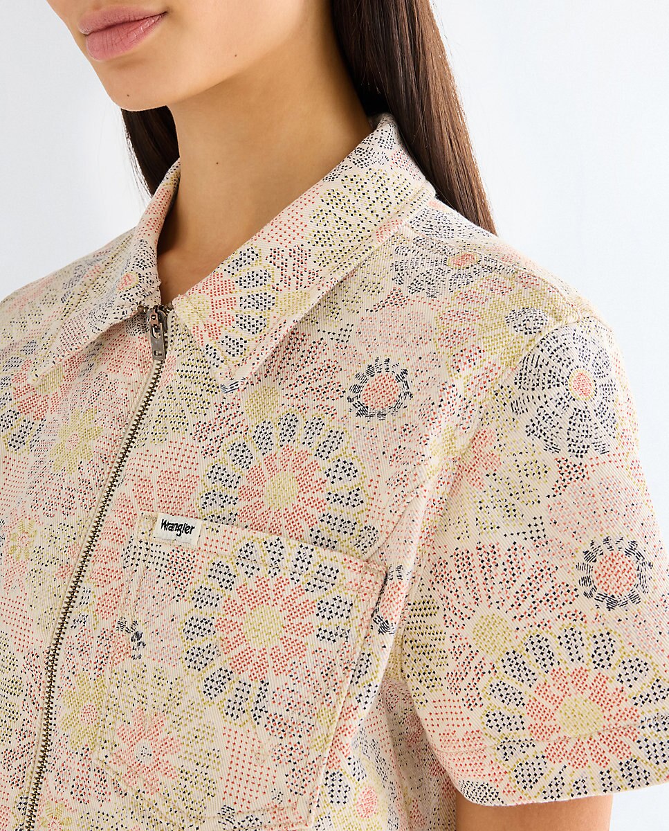 Sobrecamisa de mujer de manga corta con estampado años 70 - Wrangler - Multicolor Multicolor-5