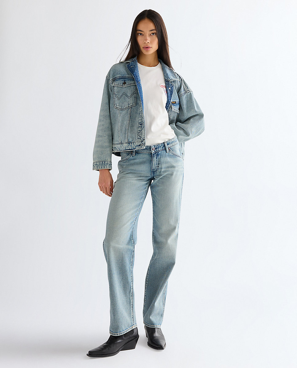 Vauquero de mujer low rise cowboy de corte recto - Wrangler - Azul denim Azul denim-1