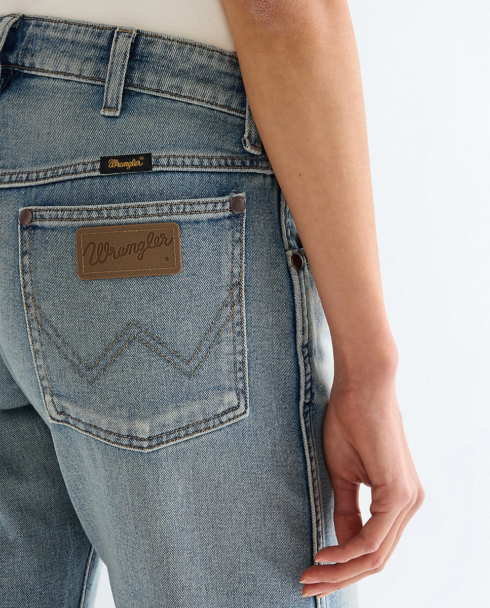 Vauquero de mujer low rise cowboy de corte recto - Wrangler - Azul denim Azul denim-4