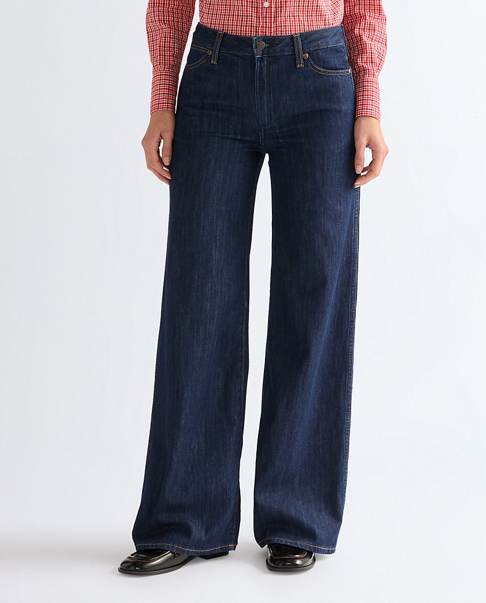Vaquero world wide de mujer de corte wide leg en azul - Wrangler - Azul denim Azul denim-2
